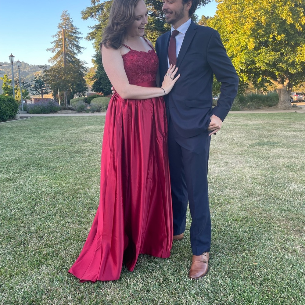 Burgundy Ballgown with Laceup Corset back